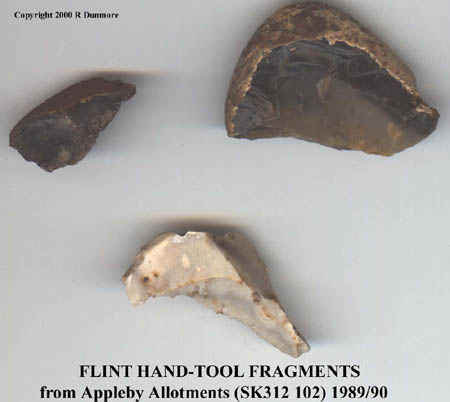 Flint hand-tool fragments